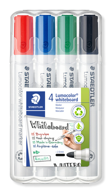 Whiteboardmarker Staedtler Lumocolor 351 standaard assorti 4 stuks