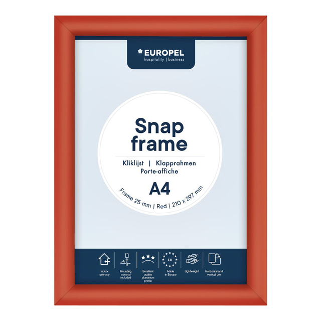 Kliklijst Europel A4 25mm rood afbeelding