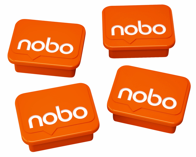 Magneet Nobo 22mm oranje 4 stuks afbeelding