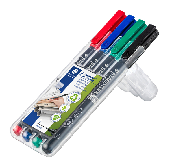 Viltstift Staedtler Lumocolor 313 permanent S set à 4 stuks assorti — Foto 2 van 2