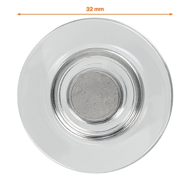Glasbordmagneet Nobo extra sterk 32mm transparant 4 stuks — Foto 2 van 2