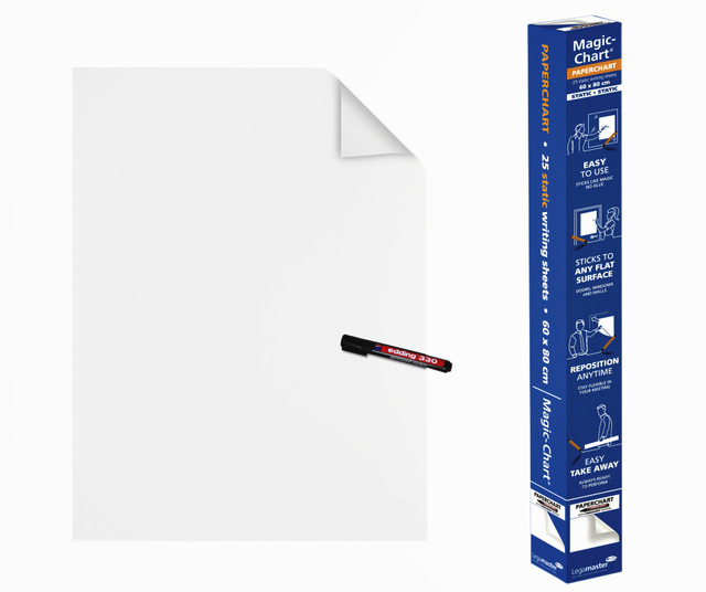 Magic-Chart Legamaster Paperchart folie 60x80cm wit 25 vel afbeelding