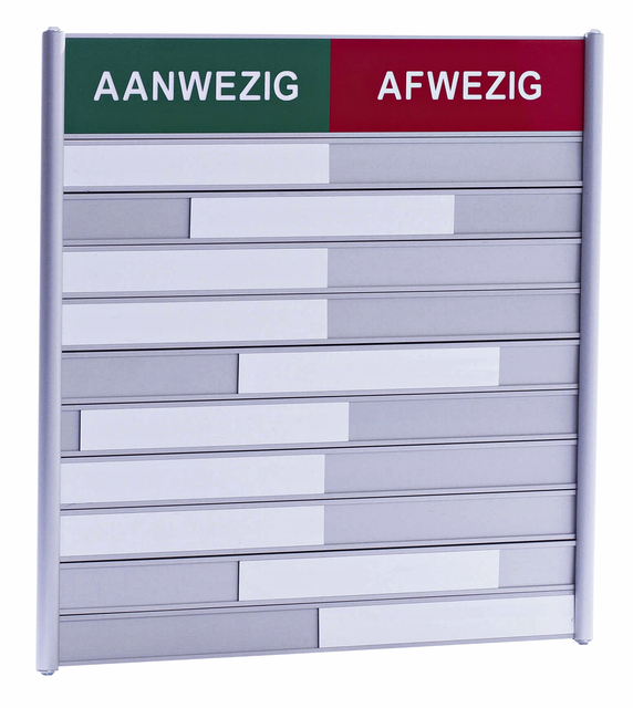 Aan- afwezigheidsbord voor 10 namen afbeelding