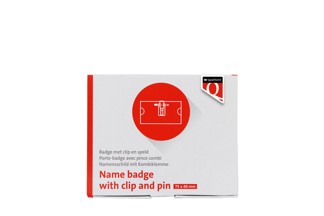 Badge Quantore met clip en speld 40x75mm afbeelding