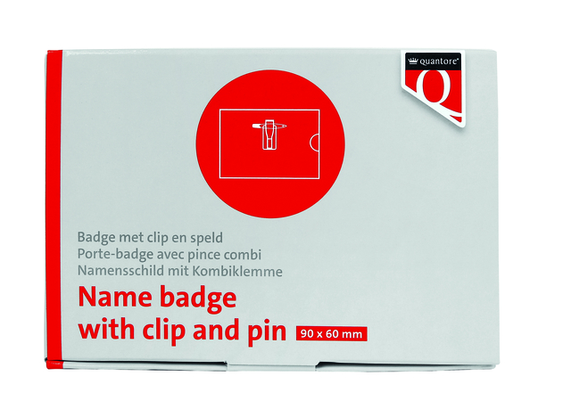 Badge Quantore met clip en speld 60x90mm — Foto 2 van 2