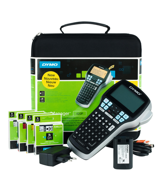 Labelprinter Dymo LabelManager 420P draagbaar abc 19mm zwart in koffer afbeelding