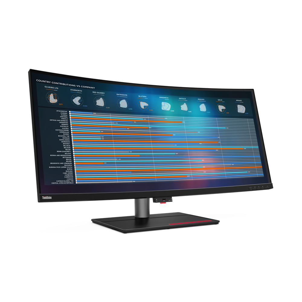 Lenovo ThinkVision P40w-20 LED display 100,8 cm (39.7") 5120 x 2160 Pixels 5K Ultra HD Zwart afbeelding