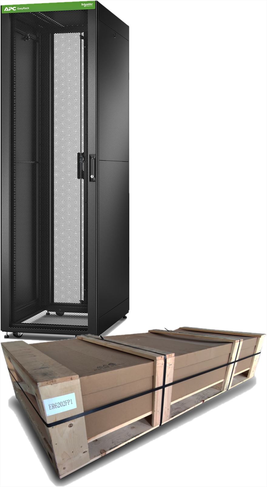 APC NetShelter Easy ER6202FP1 - 42U/HE, 600mm(b) x 1000mm(d) 19" IT rack, met zijpanelen, ongemonteerd afbeelding