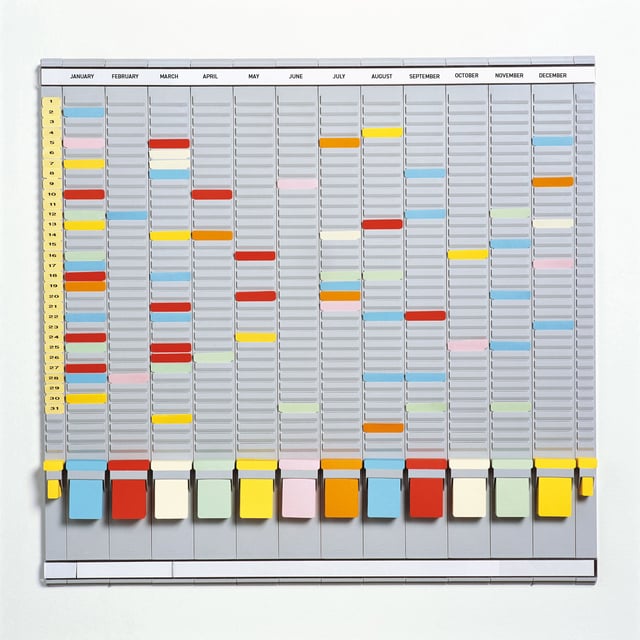 Jaarplanningsbord Djois 35 sleuven grijs afbeelding