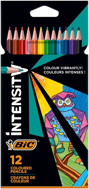 Kleurpotloden Bic Intensity assorti etui à 12 stuks afbeelding