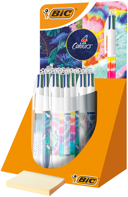 Balpen Bic 4kleuren medium Botonical & Tie Dye afbeelding
