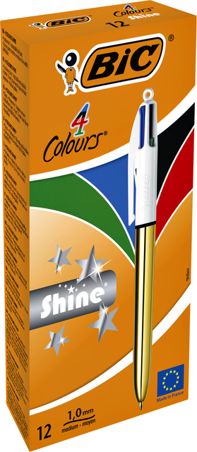 Balpen Bic 4kleuren shine medium goud — Foto 2 van 2