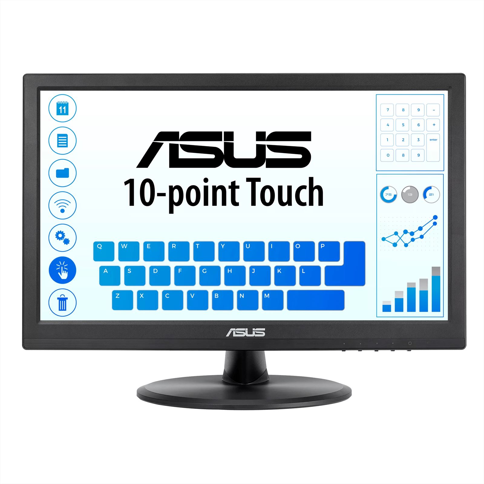 ASUS VT168HR computer monitor 39,6 cm (15.6") 1366 x 768 Pixels WXGA LED Touchscreen Zwart afbeelding