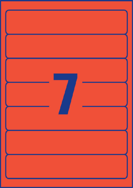 Rugetiket Avery smal 38x192mm zelfklevend rood — Foto 2 van 2