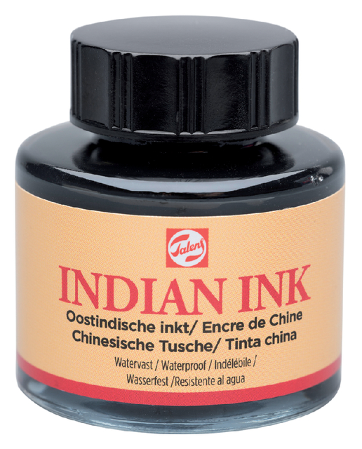 Oost-Indische inkt Talens zwart 30ml afbeelding