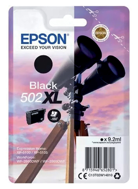 Inktcartridge Epson 502XL T02W1 zwart afbeelding
