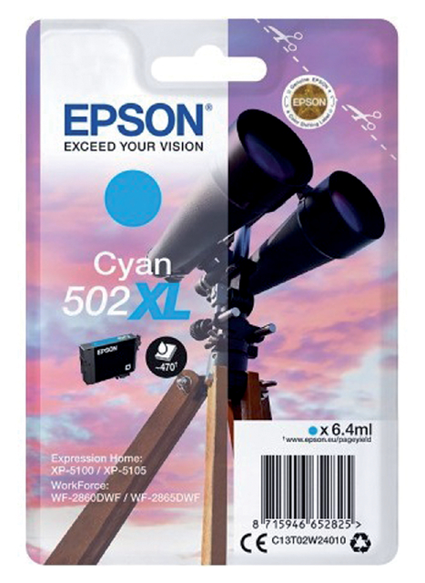 Inktcartridge Epson 502XL T02W2 blauw afbeelding
