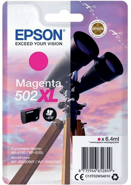 Inktcartridge Epson 502XL T02W3 rood afbeelding
