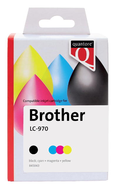 Inktcartridge Quantore alternatief tbv Brother LC-970 zwart + 3 kleuren afbeelding