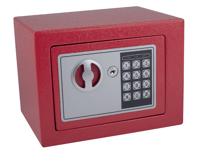 Kluis Pavo mini elektronisch 230x170x170mm rood afbeelding