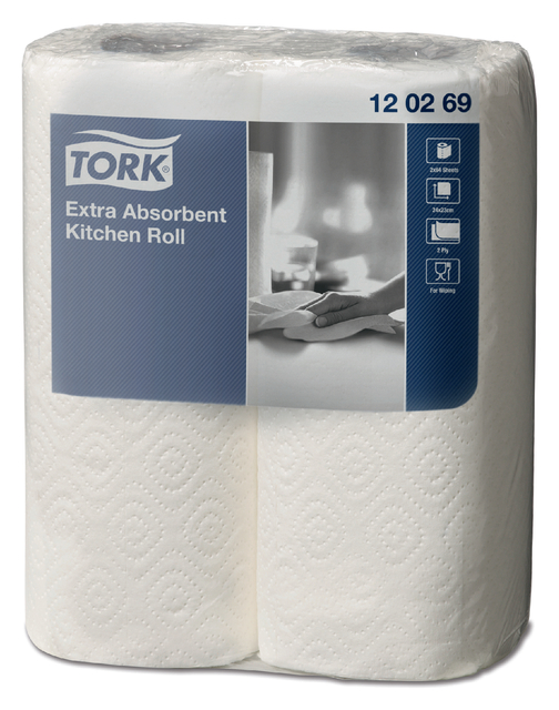 Keukenrol Tork Premium 2-laags 64 vel wit 120269 afbeelding