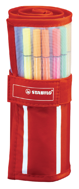 Fineliner STABILO pen 68/30 rollerset rood assorti set à 30 stuks afbeelding