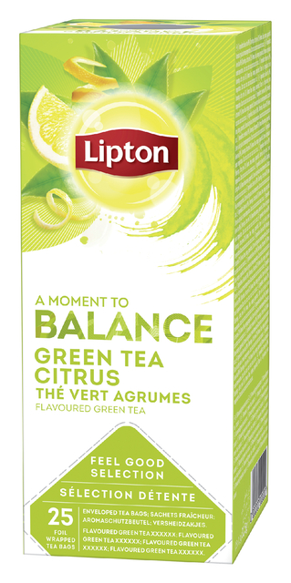 Thee Lipton Balance green tea citrus 25x1.5gr afbeelding