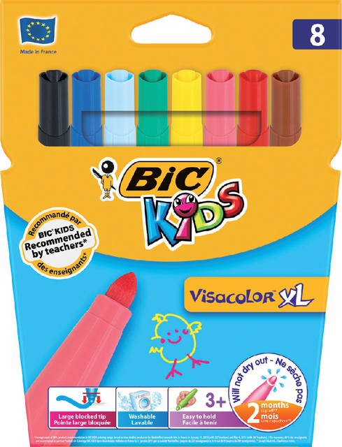Kleurstiften BicKids Visacolor XL assorti blister à 8 stuks afbeelding
