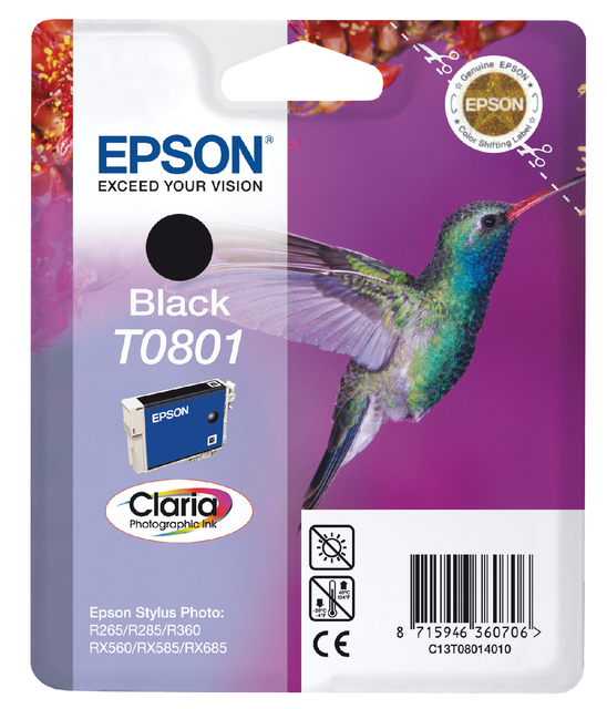 Inktcartridge Epson T0801 zwart afbeelding