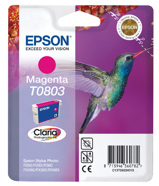Inktcartridge Epson T0803 rood afbeelding