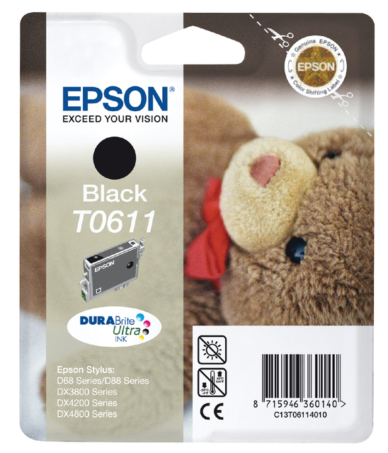 Inktcartridge Epson T0611 zwart afbeelding