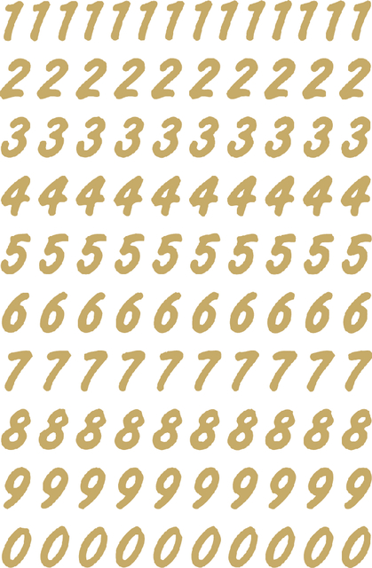 Etiket HERMA 4151 8mm getallen 0-9 goud op transparant 200st afbeelding