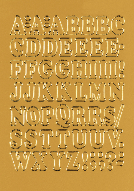 Etiket HERMA 4183 12mm letters A-Z goudfolie 50stuks afbeelding