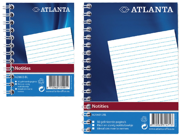 Notitieboek Djois Atlanta A6 lijn 100blz met zijspiraal afbeelding