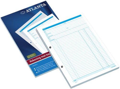 Rekeningblok Atlanta A4 50x2vel met carbon