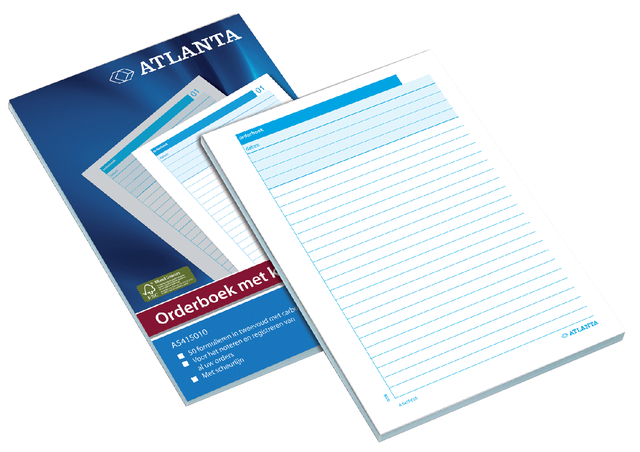 Orderboek Djois Atlanta A5 50x2vel met carbon wit afbeelding