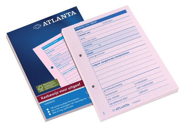 Kasbewijs Djois Atlanta uitgaaf A6 100 vel roze afbeelding