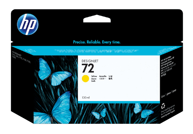 Inktcartridge HP C9373A 72 geel afbeelding