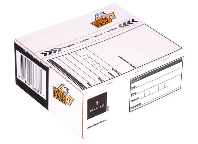 Postpakketbox 1 CleverPack 146x131x56mm wit pak à 25 stuks afbeelding