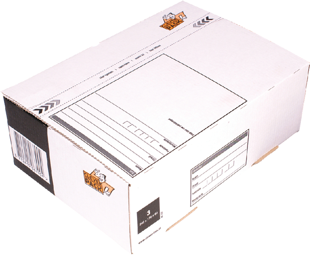 Postpakketbox 3 CleverPack 240x170x80mm wit pak à 25 stuks afbeelding