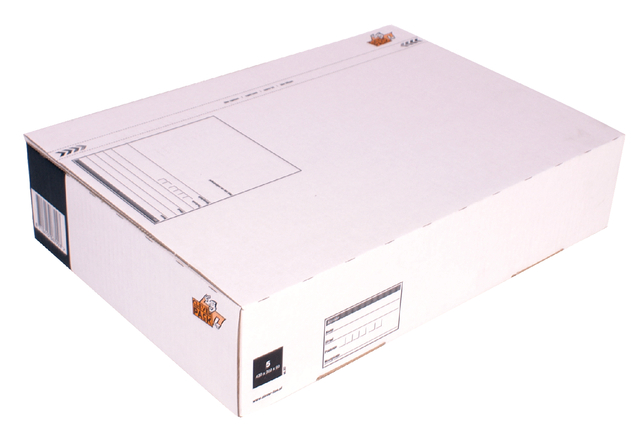 Postpakketbox 5 CleverPack 430x300x90mm wit pak à 25 stuks afbeelding