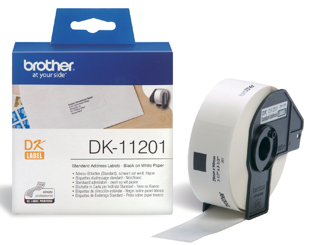 Etiket Brother DK-11201 adressering 29x90mm 1 rol á 400 stuks wit afbeelding