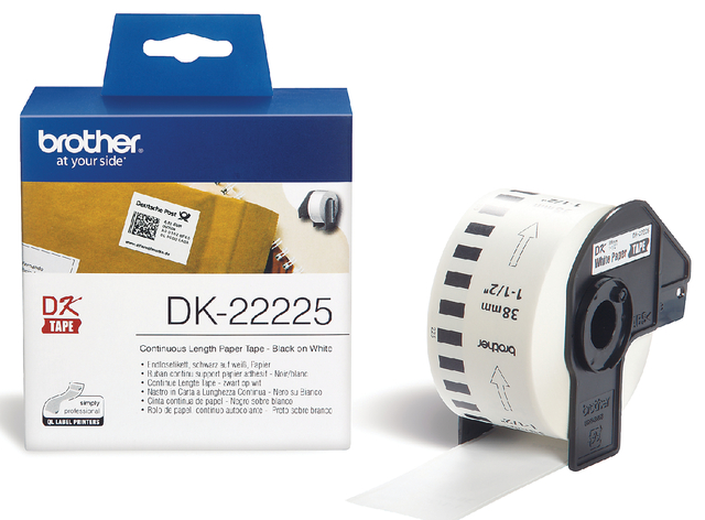 Etiket Brother DK-22225 doorlopend 38mm 1 rol á 30m wit afbeelding