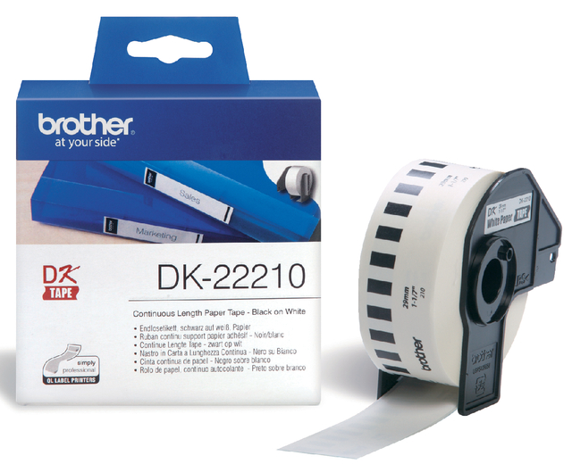 Etiket Brother DK-22210 doorlopend 29mm 1 rol á 30m wit afbeelding