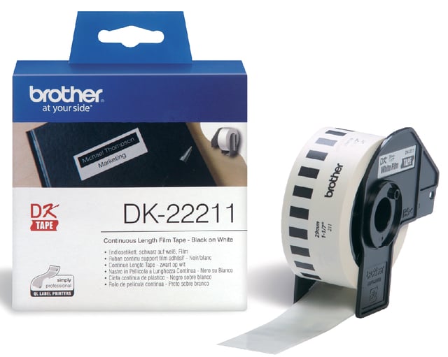 Etiket Brother DK-22211 doorlopend 29mm 1 rol á 15m wit afbeelding