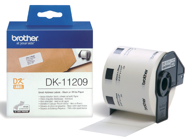 Etiket Brother DK-11209 adressering klein 62x29mm 1 rol á 800 stuks wit afbeelding