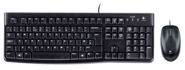 Toetsenbord Logitech K120 Qwerty +muis zwart afbeelding