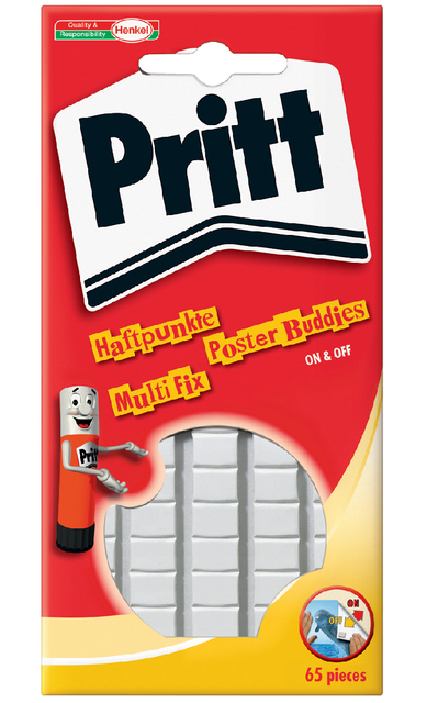 Poster Buddies Pritt dubbelzijdige kleefpads voor oa posters blister à 65 stuks afbeelding