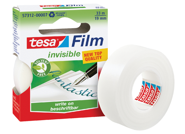 Plakband tesafilm® Invisible 33mx19mm mat transparant, afbeelding