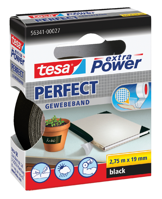 Textieltape tesa® extra Power Perfect 2.75mx19mm zwart afbeelding